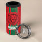 Morocco Football Custom 4 in 1 Can Cooler Tumbler Atlas Lionesses Moroccan Folk Pattern