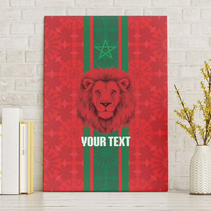 Morocco Football Custom Canvas Wall Art Atlas Lionesses Moroccan Folk Pattern