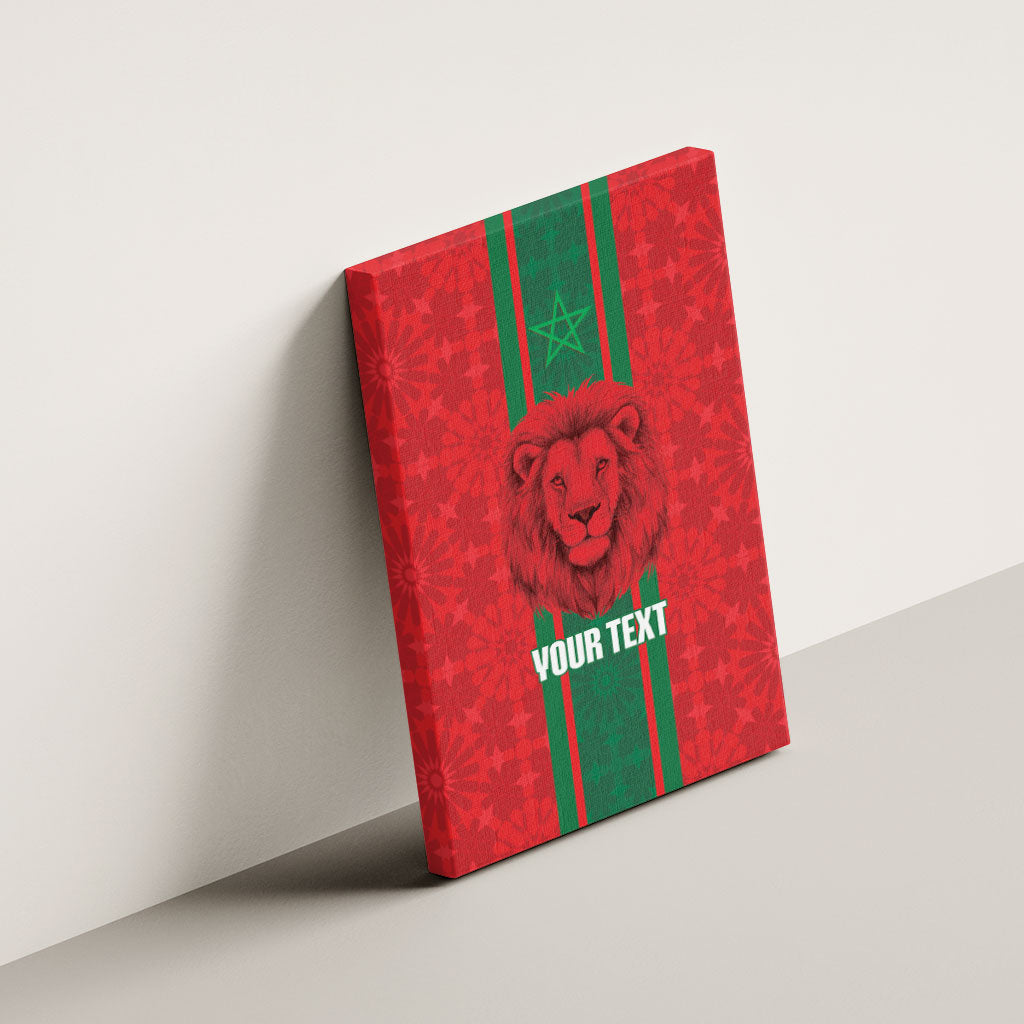 Morocco Football Custom Canvas Wall Art Atlas Lionesses Moroccan Folk Pattern