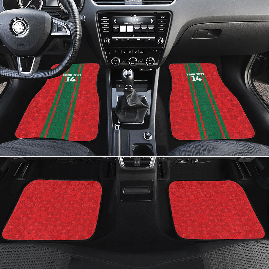 Morocco Football Custom Car Mats Atlas Lionesses Moroccan Folk Pattern