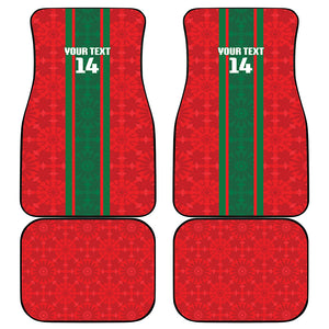 Morocco Football Custom Car Mats Atlas Lionesses Moroccan Folk Pattern