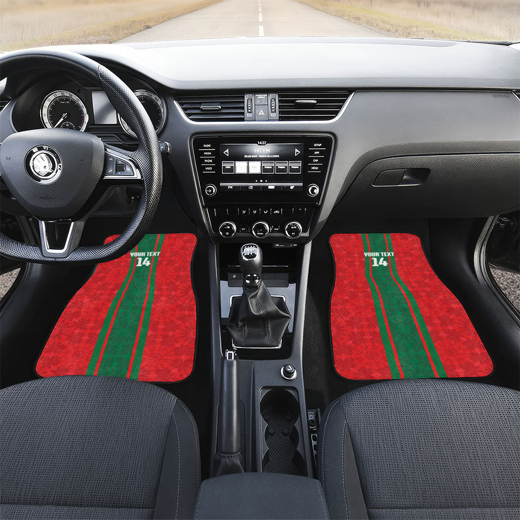 Morocco Football Custom Car Mats Atlas Lionesses Moroccan Folk Pattern