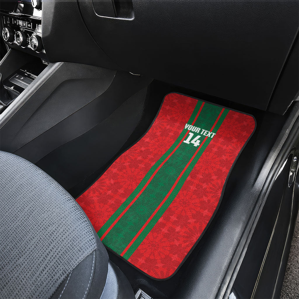 Morocco Football Custom Car Mats Atlas Lionesses Moroccan Folk Pattern