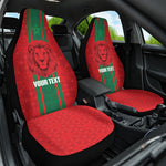 Morocco Football Custom Car Seat Cover Atlas Lionesses Moroccan Folk Pattern