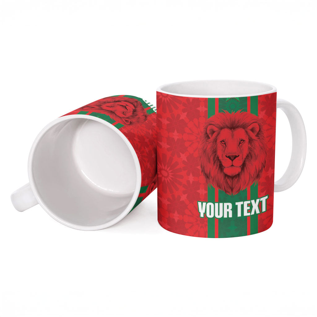 Morocco Football Custom Ceramic Mug Atlas Lionesses Moroccan Folk Pattern