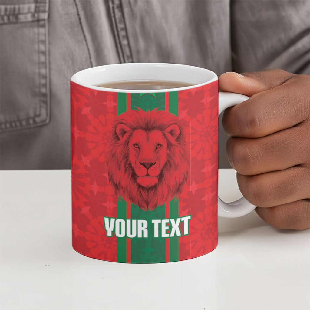 Morocco Football Custom Ceramic Mug Atlas Lionesses Moroccan Folk Pattern