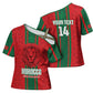 Morocco Football Custom Cross Shoulder Shirt Atlas Lionesses Moroccan Folk Pattern