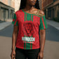 Morocco Football Custom Cross Shoulder Shirt Atlas Lionesses Moroccan Folk Pattern