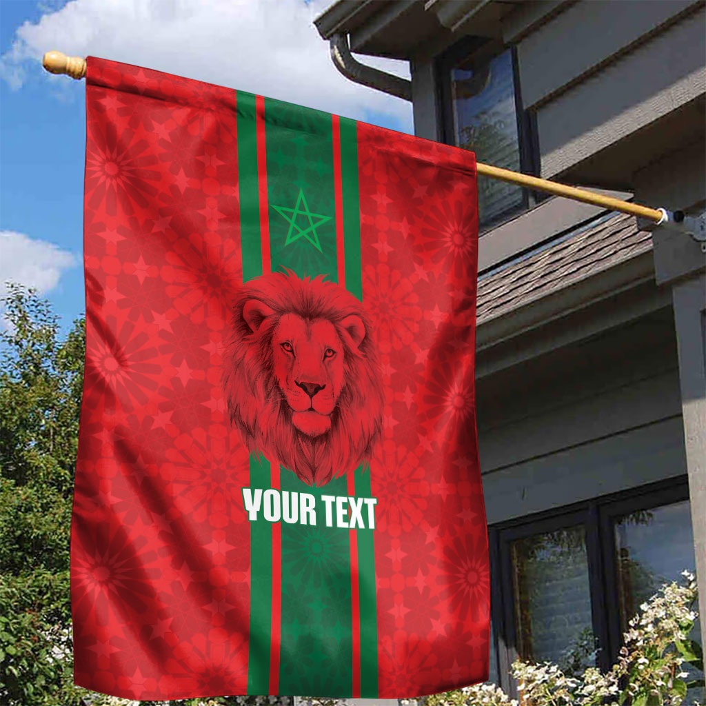 Morocco Football Custom Garden Flag Atlas Lionesses Moroccan Folk Pattern