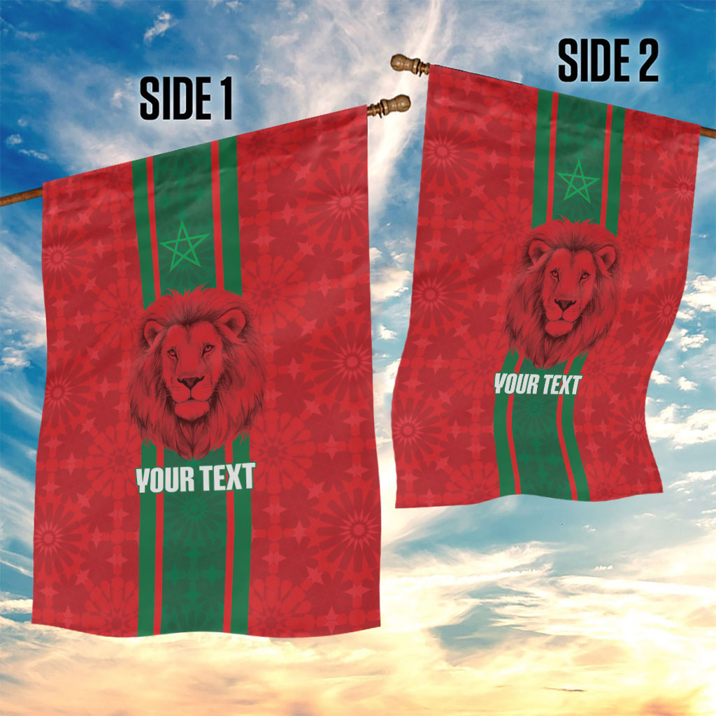 Morocco Football Custom Garden Flag Atlas Lionesses Moroccan Folk Pattern