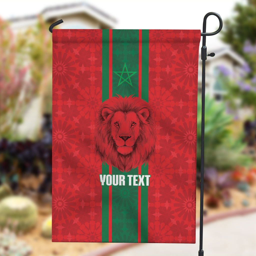 Morocco Football Custom Garden Flag Atlas Lionesses Moroccan Folk Pattern