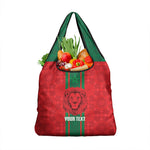 Morocco Football Custom Grocery Bag Atlas Lionesses Moroccan Folk Pattern