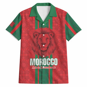 Morocco Football Custom Hawaiian Shirt Atlas Lionesses Moroccan Folk Pattern