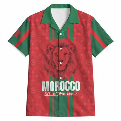 Morocco Football Custom Hawaiian Shirt Atlas Lionesses Moroccan Folk Pattern