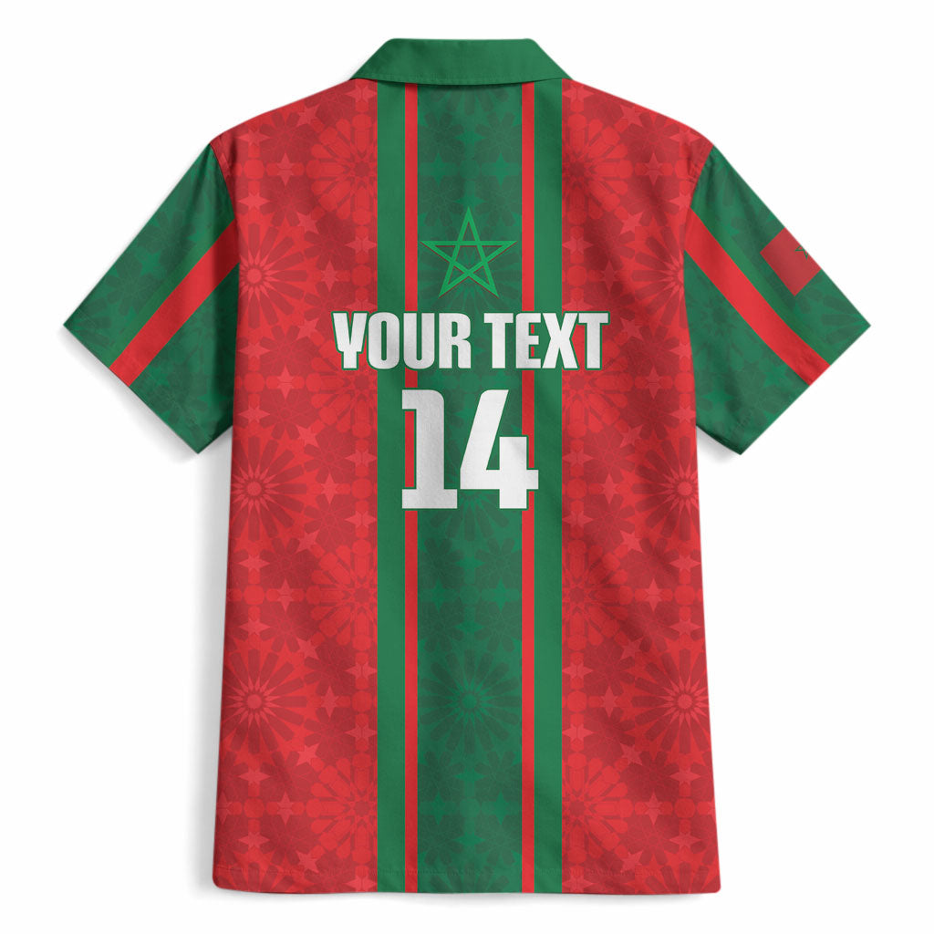 Morocco Football Custom Hawaiian Shirt Atlas Lionesses Moroccan Folk Pattern