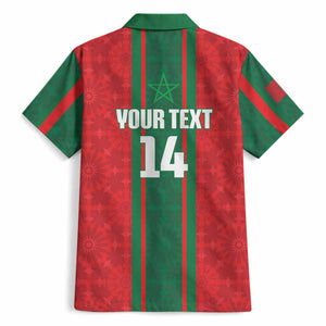 Morocco Football Custom Hawaiian Shirt Atlas Lionesses Moroccan Folk Pattern