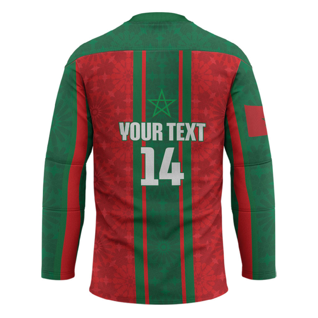 Morocco Football Custom Hockey Jersey Atlas Lionesses Moroccan Folk Pattern