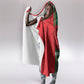 Morocco Football Custom Hooded Blanket Atlas Lionesses Moroccan Folk Pattern