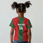 Morocco Football Custom Kid T shirt Atlas Lionesses Moroccan Folk Pattern