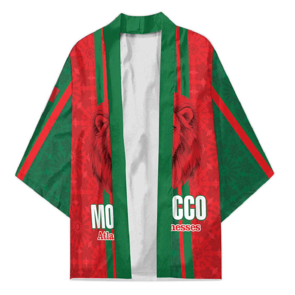 Morocco Football Custom Kimono Atlas Lionesses Moroccan Folk Pattern