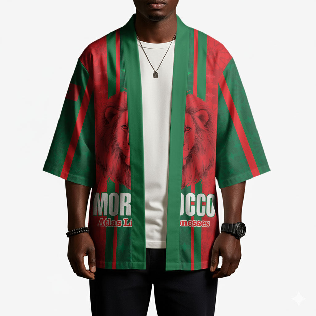 Morocco Football Custom Kimono Atlas Lionesses Moroccan Folk Pattern