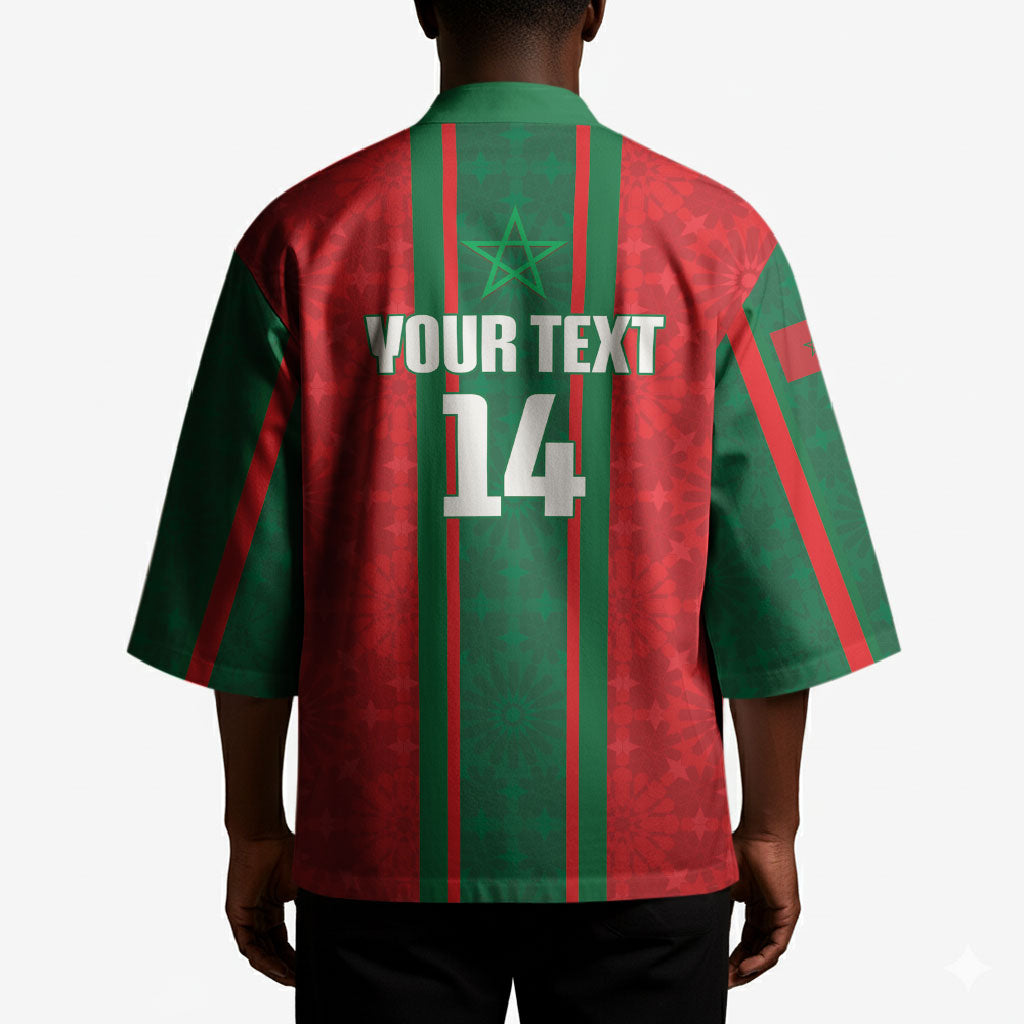 Morocco Football Custom Kimono Atlas Lionesses Moroccan Folk Pattern