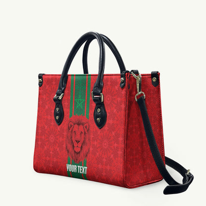 Morocco Football Custom Leather Bag Atlas Lionesses Moroccan Folk Pattern