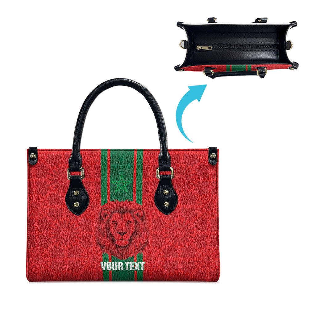 Morocco Football Custom Leather Bag Atlas Lionesses Moroccan Folk Pattern