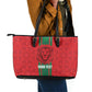 Morocco Football Custom Leather Tote Bag Atlas Lionesses Moroccan Folk Pattern