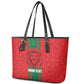 Morocco Football Custom Leather Tote Bag Atlas Lionesses Moroccan Folk Pattern