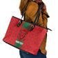 Morocco Football Custom Leather Tote Bag Atlas Lionesses Moroccan Folk Pattern