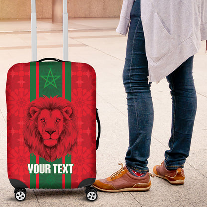 Morocco Football Custom Luggage Cover Atlas Lionesses Moroccan Folk Pattern