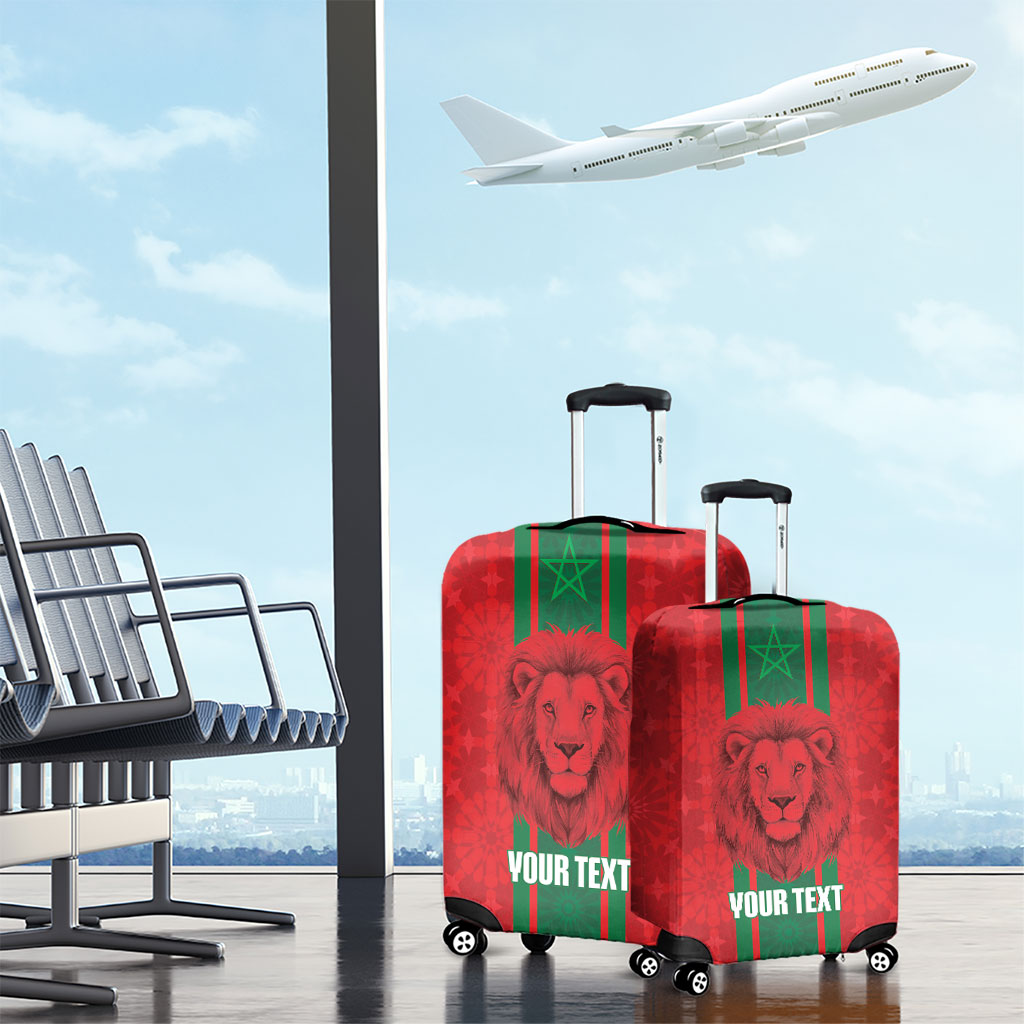 Morocco Football Custom Luggage Cover Atlas Lionesses Moroccan Folk Pattern