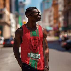 Morocco Football Custom Men Tank Top Atlas Lionesses Moroccan Folk Pattern