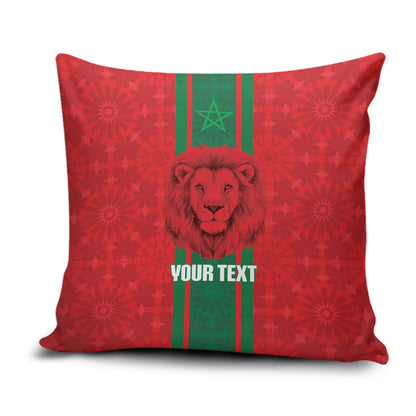 Morocco Football Custom Pillow Cover Atlas Lionesses Moroccan Folk Pattern