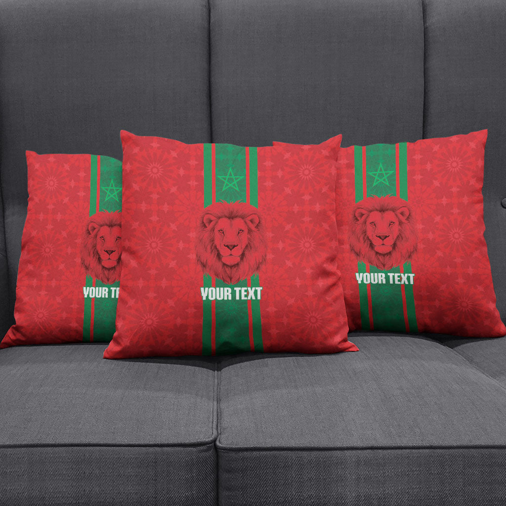 Morocco Football Custom Pillow Cover Atlas Lionesses Moroccan Folk Pattern