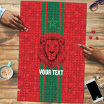 Morocco Football Custom Puzzle Atlas Lionesses Moroccan Folk Pattern