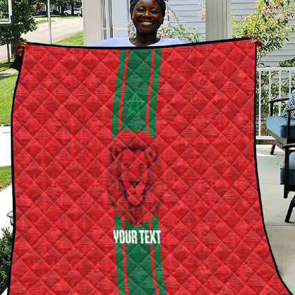 Morocco Football Custom Quilt Atlas Lionesses Moroccan Folk Pattern