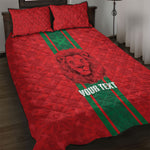 Morocco Football Custom Quilt Bed Set Atlas Lionesses Moroccan Folk Pattern