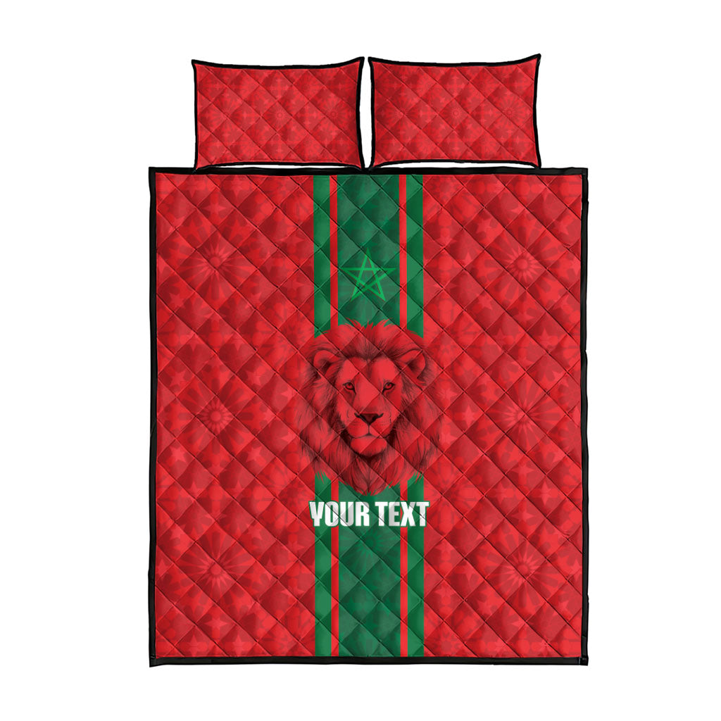 Morocco Football Custom Quilt Bed Set Atlas Lionesses Moroccan Folk Pattern
