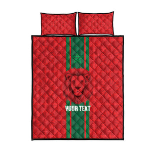Morocco Football Custom Quilt Bed Set Atlas Lionesses Moroccan Folk Pattern