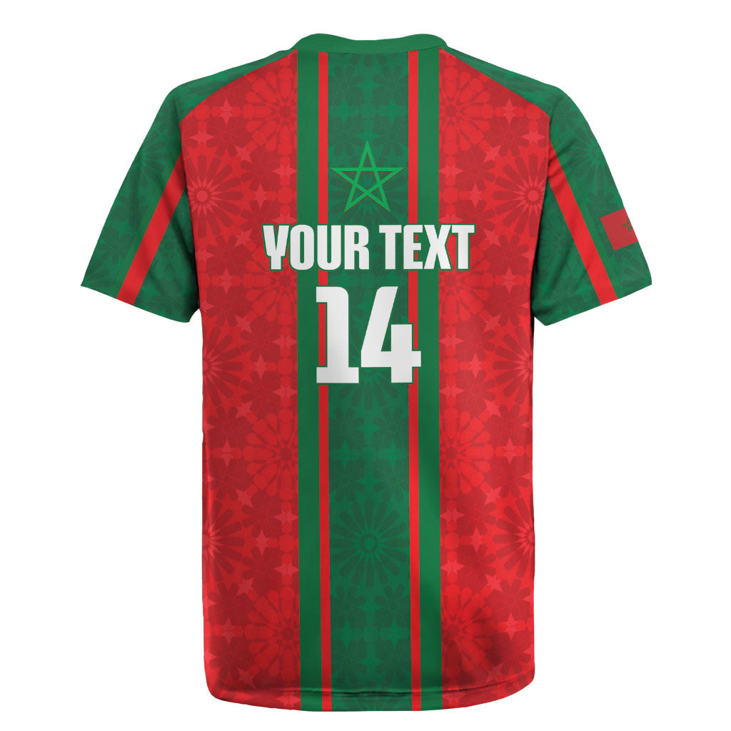 Morocco Football Custom Rugby Jersey Atlas Lionesses Moroccan Folk Pattern