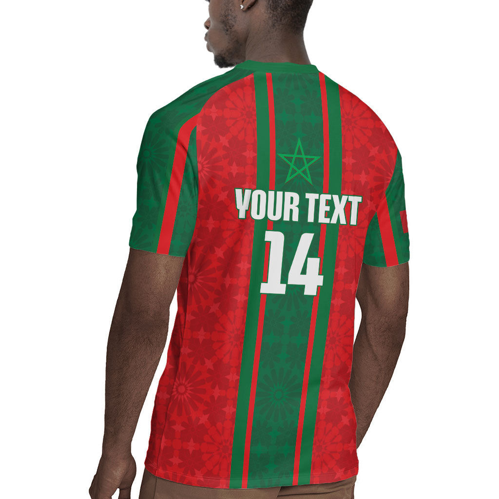 Morocco Football Custom Rugby Jersey Atlas Lionesses Moroccan Folk Pattern