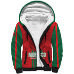 Morocco Football Custom Sherpa Hoodie Atlas Lionesses Moroccan Folk Pattern