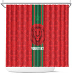 Morocco Football Custom Shower Curtain Atlas Lionesses Moroccan Folk Pattern