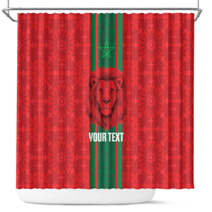 Morocco Football Custom Shower Curtain Atlas Lionesses Moroccan Folk Pattern