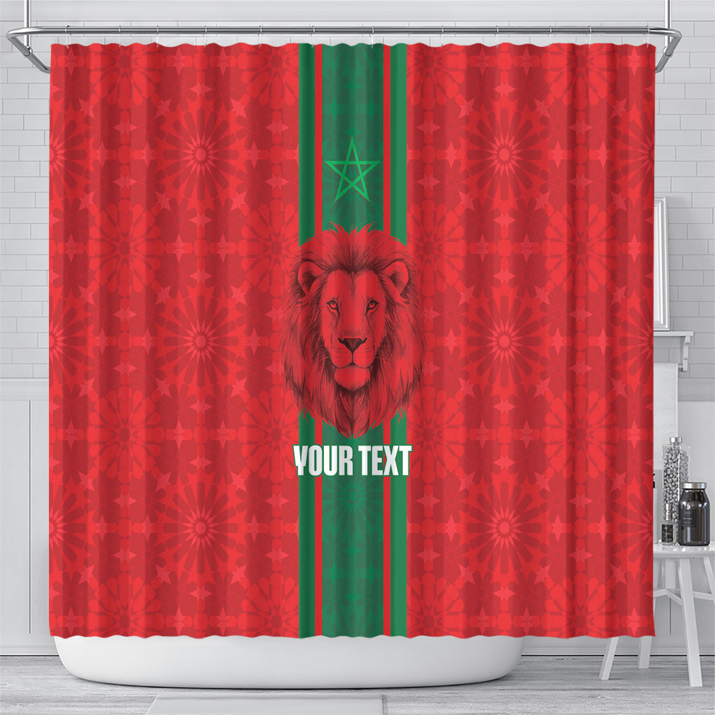 Morocco Football Custom Shower Curtain Atlas Lionesses Moroccan Folk Pattern