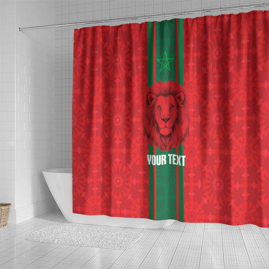 Morocco Football Custom Shower Curtain Atlas Lionesses Moroccan Folk Pattern