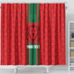 Morocco Football Custom Shower Curtain Atlas Lionesses Moroccan Folk Pattern