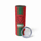 Morocco Football Custom Skinny Tumbler Atlas Lionesses Moroccan Folk Pattern